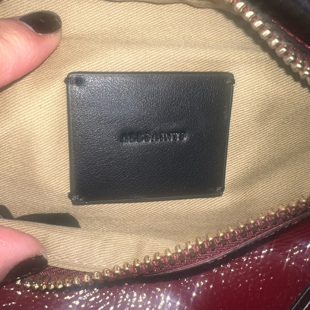 All Saints Patent Leather Crossbody Bag with Adjustable Strap - Picture 5 of 10